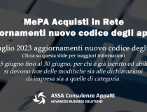 MePA: aggiornamenti nuovo codice degli appalti