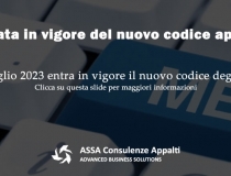 Entrata in vigore del nuovo codice appalti